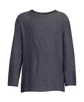 Спортивная футболка с цветными блоками с длинными рукавами для мальчиков Lands' End, серый