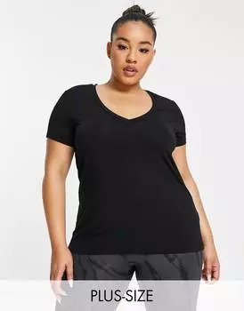 Спортивная футболка с v-образным вырезом и короткими рукавами ASOS 4505 Curve