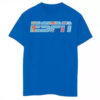 Спортивная футболка с веселым логотипом и графическим рисунком ESPN для мальчиков 8–20 лет Licensed Character