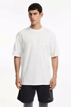 Спортивная футболка свободного кроя drymove из хлопка H&M, белый
