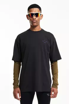Спортивная футболка свободного кроя drymove из хлопка H&M, черный