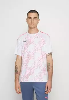 Спортивная футболка TEAMLIGA GRAPHIC Puma, белый/огненная орхидея