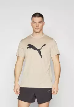 Спортивная футболка TRAIN HEATHER CAT TEE Puma, цвет putty heather