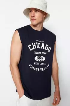 Спортивная футболка TRENDYOL MAN, темно-синий