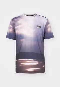 Спортивная футболка VENTUS7 TEE GRAPHIC EA7 Emporio Armani, коричневый