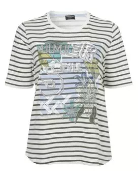 Спортивная футболка VIA APPIA DUE Shirt Modernes mit Glitzersteinen, цвет ecru multicolor
