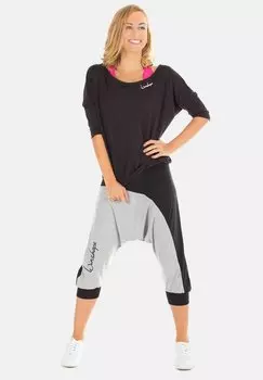 Спортивная футболка Winshape с длинным рукавом свободного кроя, черный