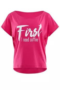 Спортивная футболка Winshape Kurzarmshirt Ultra Light mit Glitzer Aufdruck MCT002, цвет deep pink/glitzer/wei