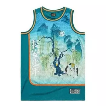 Спортивная футболка x badfive graphic printed jersey 'teal multi' Li-Ning, мультиколор
