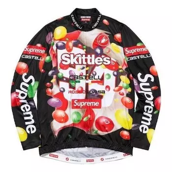 Спортивная футболка x skittles x castelli l/s cycling jersey 'multi-color' Supreme, мультиколор