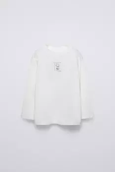 Спортивная футболка ZARA, белый