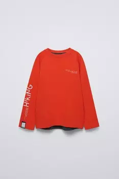 Спортивная футболка ZARA, оранжевый