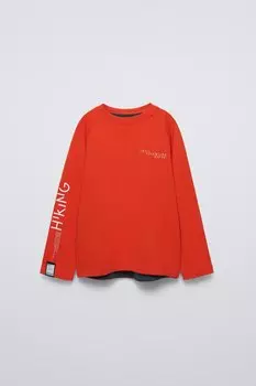 Спортивная футболка ZARA, оранжевый