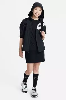 Спортивная хлопковая футболка с овальным вырезом Nike, черный