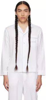 Спортивная и насыщенная белая рубашка с засечками Sporty & Rich