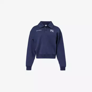 Спортивная и роскошная толстовка-поло из хлопкового джерси с вышивкой бренда '47 x the new york yankees Sporty & Rich, синий