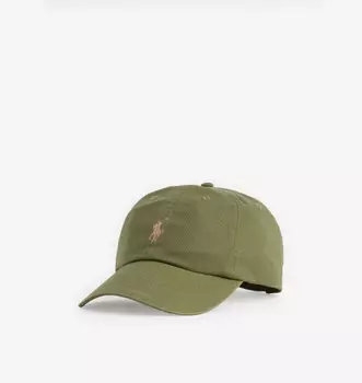 Спортивная кепка из хлопчатобумажной саржи с вышитым логотипом Polo Ralph Lauren, цвет garden trail