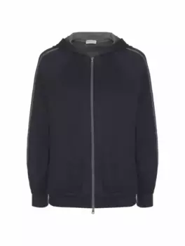 Спортивная кофта с цепью мониль Brunello Cucinelli, тёмно-синий