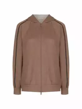 Спортивная кофта с цепью мониль Brunello Cucinelli, коричневый