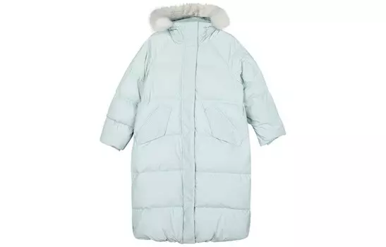 Спортивная коллекция пуховик женский небесно-серый синий Skechers