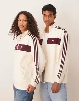 Спортивная куртка Adidas Originals в стиле ретро кремового цвета