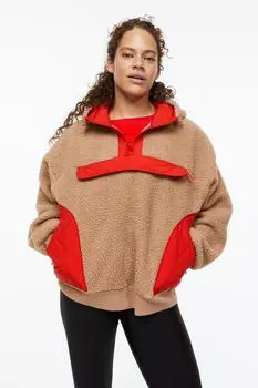 Спортивная куртка-анорак H&amp;M, темно-бежевый/красный