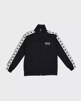 Спортивная куртка для мальчика на молнии со звездным принтом, размер 12 Golden Goose