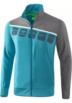 Спортивная куртка erima 5 C Praesentationsjacke, цвет oriental blue melange/grau melange/weiss