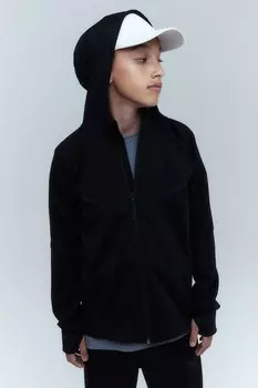Спортивная куртка-худи на молнии H&M, черный