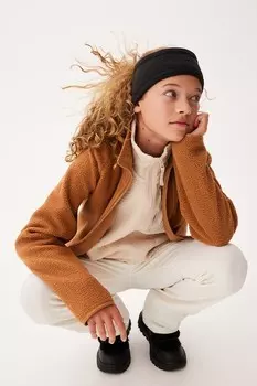 Спортивная куртка из флиса тедди H&M, бежевый