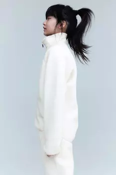 Спортивная куртка из флиса Тедди H&M, бежевый