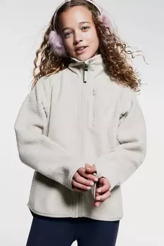 Спортивная куртка из флиса Тедди H&M, бежевый