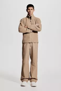 Спортивная куртка из флиса Тедди, стандартного кроя H&M, бежевый