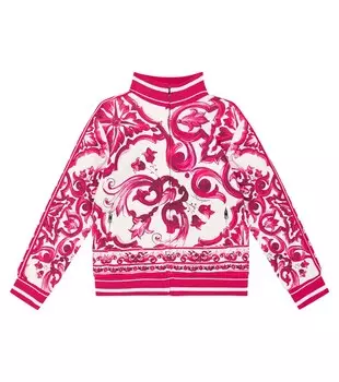Спортивная куртка из хлопкового джерси Majolica Dolce&Gabbana, розовый