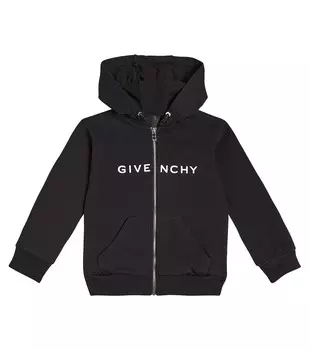 Спортивная куртка из хлопкового джерси с логотипом Givenchy, черный