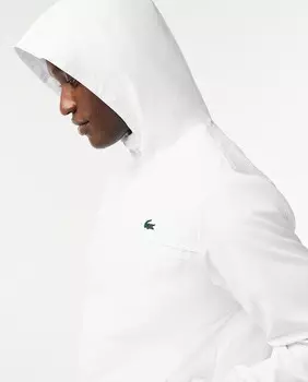 Спортивная куртка из переработанного волокна с капюшоном и молнией Lacoste, белый