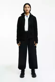 Спортивная куртка из пушистой ткани H&M, черный