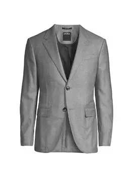 Спортивная куртка из шелка и кашемира ZEGNA, серебряный