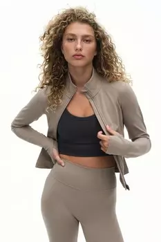 Спортивная куртка из софтмова на молнии H&M, бежевый