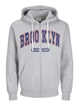 Спортивная куртка Jack & Jones Hoodie 'Bradley Varsity Zip', серый