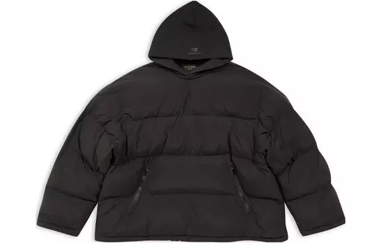 Спортивная куртка-пуховик B унисекс, черная Balenciaga, черный