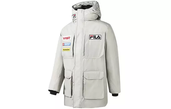Спортивная куртка-пуховик мужская классическая серая Fila, серый