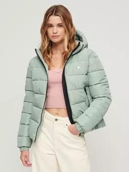 Спортивная куртка-пуховик с капюшоном Spirit Superdry, светлый нефрит