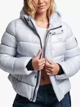 Спортивная куртка-пуховик Superdry Hooded Shine, ледяной синий
