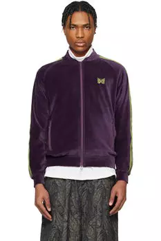 Спортивная куртка с фиолетовым воротником-стойкой NEEDLES