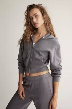 Спортивная куртка с капюшоном H&M, серый