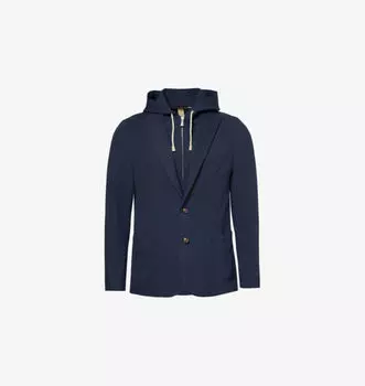 Спортивная куртка с капюшоном из хлопчатобумажной смеси Eleventy, синий