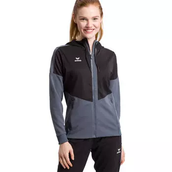 Спортивная куртка с капюшоном Squad ERIMA, черный/черный/темно-серый