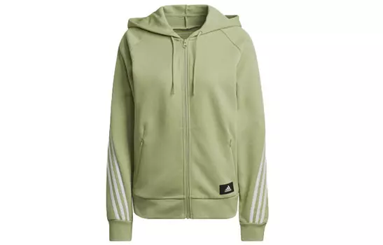 Спортивная куртка с капюшоном W Fi 3S Fz Reg зеленая Adidas