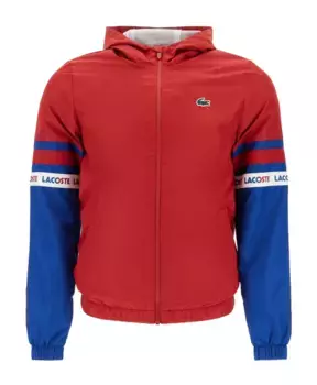 Спортивная куртка с контрастными рукавами Lacoste, красный